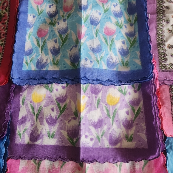 Women's Vintage Floral Print Cotton 48 Handkerchiefs Bulk - Picture 9 of 11